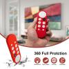 2 Pack Remote Cover Compatible with 2020 Chromecast with Google TV Voice Remote, Anti Slip Silicone Case Cover (Ocean Blue + Red) view 2