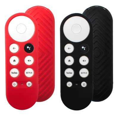 2 Pack Remote Cover Compatible with 2020 Chromecast with Google TV Voice Remote, Anti Slip Silicone Case Cover (Red + Black)