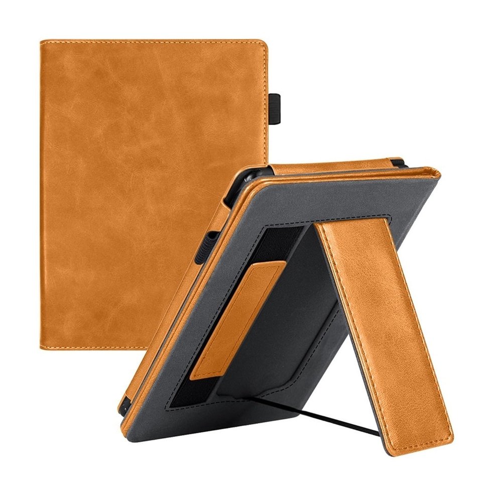 RONYDCI Magnetic Cover Compatible with Kobo Clara Colour/BW 6'' 2024 Case Smart Wake/Sleep eBook Flip Stand Coque with Hand Strap(Brown)