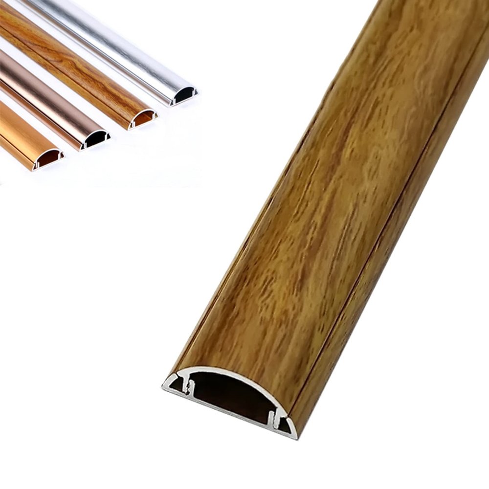 Cable Trunking,Wall Mount Cable Concealer Management, Aluminum Alloy Half round Paintable Floor Cable Trunking for On-Wall Cable Raceway/B/No.2(B,No.5)