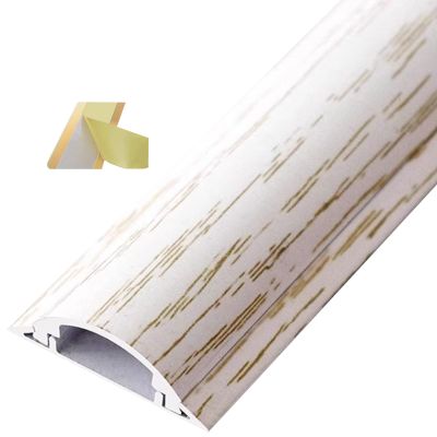 Cable Trunking,1M Aluminum Alloy Trunking, Half round Cable Cover/Self-Adhesive Cable Management Raceway Prevent Cable Trips Protect Wires/Red/No.4-W-40Mm(1-57/100In)(White,No.5 W 50Mm(1 97/100In))