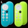 2 Pack Remote Cover Compatible with 2020 Chromecast with Google TV Voice Remote, Anti Slip Silicone Case Cover (Glow Green + Glow Blue) view 1