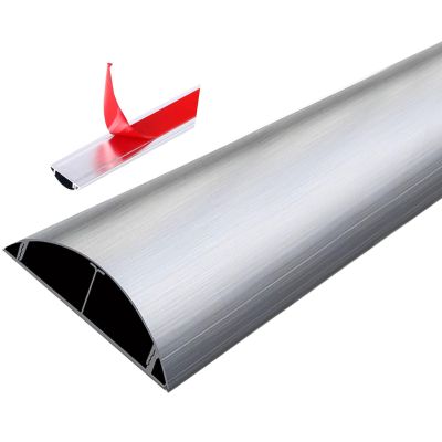 Cable Trunking,Wire Hiders for Tv on Wall, Aluminum Alloy Trunking/Half round Cable Cover,for Prevent Cable Trips Protect Wires/Red/W-28Mm(Silver,W 112Mm)