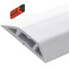 Cable Trunking,Wood-Effect Half round Cable Raceway,Self-Adhesive Backing Paintable Cable Trunking,Cable Concealer Management/Black-20Mm(79/100In)(White 50Mm(1 97/100In)) view 1