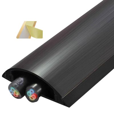 Cable Trunking,1M Aluminum Alloy Trunking, Half round Cable Cover/Self-Adhesive Cable Management Raceway Prevent Cable Trips Protect Wires/Red/No.4-W-40Mm(1-57/100In)(Black,No.5 W 50Mm(1 97/100In))