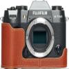 BMAOLLONGB X-T50 Camera Case, Handmade Genuine Real Leather Half Camera Case Bag Cover for Fujifilm X-T50 XT50 Camera Bottom Opening Version + Hand Strap (Brown) view 1