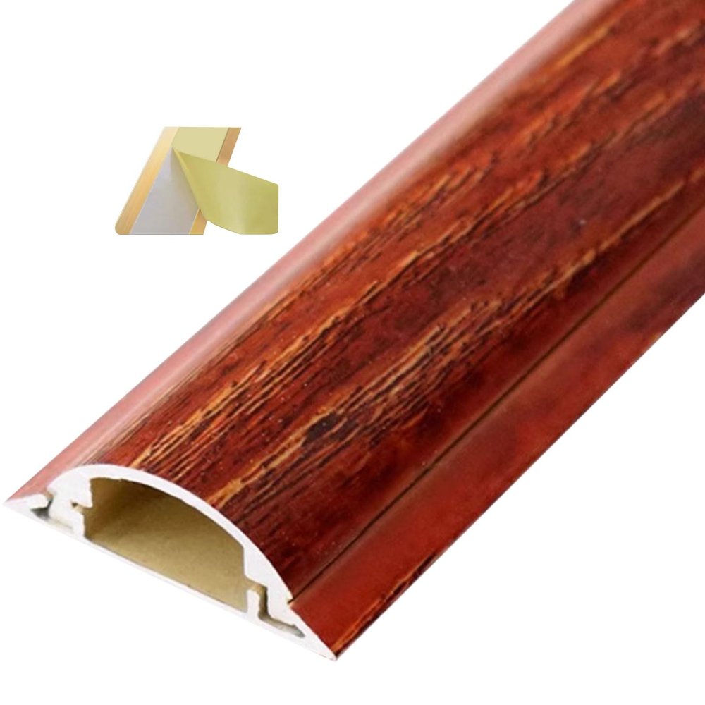 Cable Trunking,1M Aluminum Alloy Trunking, Half round Cable Cover/Self-Adhesive Cable Management Raceway Prevent Cable Trips Protect Wires/Red/No.4-W-40Mm(1-57/100In)(Red,No.4 W 40Mm(1 57/100In))