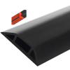 Cable Trunking,Wood-Effect Half round Cable Raceway,Self-Adhesive Backing Paintable Cable Trunking,Cable Concealer Management/Black-20Mm(79/100In)(Black 40Mm(1 57/100In)) view 1