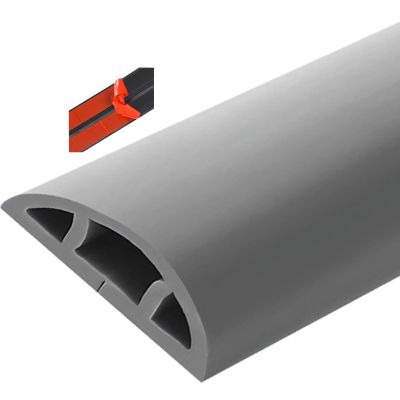 Cable Trunking,Wood-Effect Half round Cable Raceway,Self-Adhesive Backing Paintable Cable Trunking,Cable Concealer Management/Black-20Mm(79/100In)(Grey 1 30Mm(1 9/50In))
