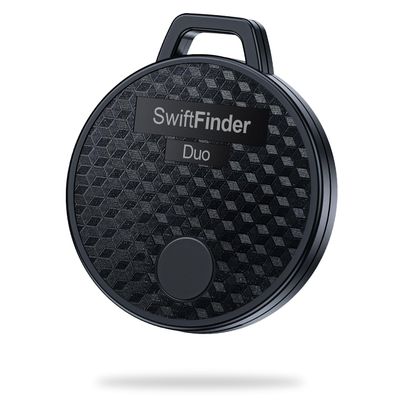 SwiftFinder Bluetooth Tracker Tag Works with Apple Find My (iOS Only), Keys Finder and Item Locator for Backpack, Keys, Luggage, Up to 350 ft Range, Replaceable Battery, Water-Resistant, 1 Pack