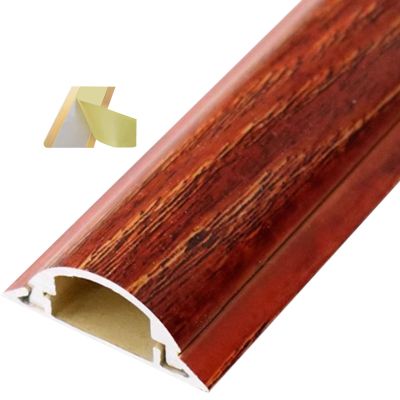 Cable Trunking,1M Aluminum Alloy Trunking, Half round Cable Cover/Self-Adhesive Cable Management Raceway Prevent Cable Trips Protect Wires/Red/No.4-W-40Mm(1-57/100In)(Red,No.5 W 50Mm(1 97/100In))