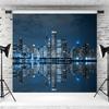 10x6.5ft Night Cityscape Backdrop City Skyline Skyscraper Reflection Scene Photography Background Travel Party Urban Buildings Portraits Decorations Supplies Photo Booth Props view 3