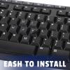 English Keyboard Stickers, 4 Pcs Universal Laptop Keyboard Stickers Keyboard Letter Replacement Stickers Matte Black Background and White Lettering Stickers for PC Computer Laptop Desktop view 3