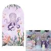 Aerdce Underwater Octopus Arched Background Fabric Covers Pink Under The Sea Arch Backdrop Stand Cover for Girl Birthday Party Decoration Props(Only Cover) view 1