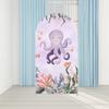 Aerdce Underwater Octopus Arched Background Fabric Covers Pink Under The Sea Arch Backdrop Stand Cover for Girl Birthday Party Decoration Props(Only Cover) view 2