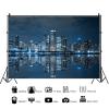 12x8ft Night Cityscape Backdrop City Skyline Skyscraper Reflection Scene Photography Background Travel Party Urban Buildings Portraits Decorations Supplies Photo Booth Props view 2