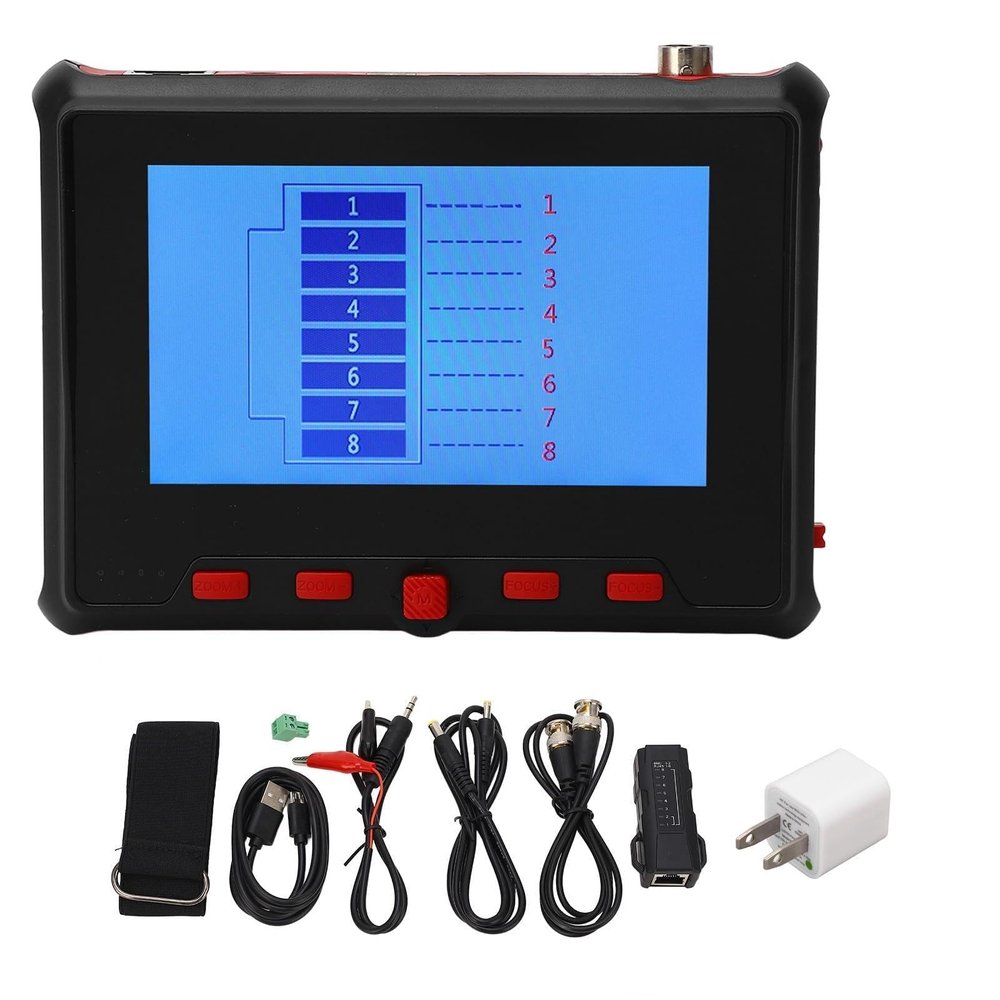 Walfront 4.3in Display CCTV Test Monitor Camera Tester CCTV Test Monitor Analog Video Surveillance Tester for Maintenance Repair (US Plug 100 to 240V), WALFRONT4aqp10tf8c-11