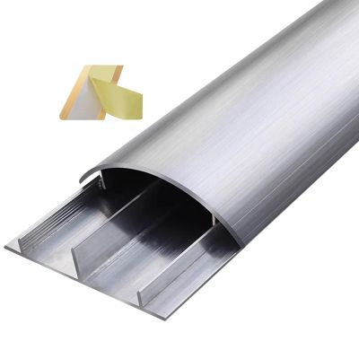 Cable Trunking,1M Aluminum Alloy Trunking, Half round Cable Cover/Self-Adhesive Cable Management Raceway Prevent Cable Trips Protect Wires/Red/No.4-W-40Mm(1-57/100In)(Silver,No.8 W 74Mm(2 9/10In))