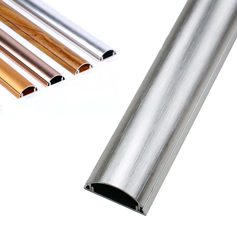 Cable Trunking,Wall Mount Cable Concealer Management, Aluminum Alloy Half round Paintable Floor Cable Trunking for On-Wall Cable Raceway/B/No.2(C,No.5)
