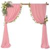 4 Panels Wedding Arch Draping Fabric 28" x 20ft Wedding Arch Drapes Chiffon Fabric Drape Sheer Backdrop Curtain for Weddings Party Ceremony Birthday Arbor Drapery Reception Ceiling Decor(Dusty Rose) view 2