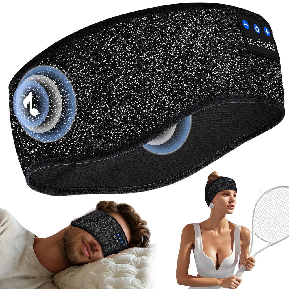 LC-dolida Sleep Headphones Bluetooth, Headband Headphones Earphones Wireless, Sleep Mask for Sleeping, Sports, Gifts, Workout, Jogging, Yoga,Insomnia, Air Travel, Meditation