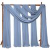4 Panels Wedding Arch Draping Fabric 28" x 20Ft Wedding Arch Drapes Chiffon Fabric Drape Sheer Backdrop Curtain for Nuptials Party Ceremony Birthday Arbor Drapery Reception Ceiling Decor(Dusty Blue) view 1