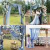 4 Panels Wedding Arch Draping Fabric 28" x 20Ft Wedding Arch Drapes Chiffon Fabric Drape Sheer Backdrop Curtain for Nuptials Party Ceremony Birthday Arbor Drapery Reception Ceiling Decor(Dusty Blue) view 2