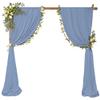 4 Panels Wedding Arch Draping Fabric 28" x 20Ft Wedding Arch Drapes Chiffon Fabric Drape Sheer Backdrop Curtain for Nuptials Party Ceremony Birthday Arbor Drapery Reception Ceiling Decor(Dusty Blue) view 3