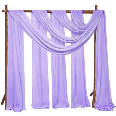 4 Panels Wedding Arch Draping Fabric 28" x 20 Ft Wedding Arch Drapes Chiffon Fabric Drape Sheer Backdrop Curtain for Weddings Party Ceremony Birthday Arbor Drapery Reception Ceiling Dcor(Lavender)