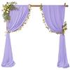 4 Panels Wedding Arch Draping Fabric 28" x 20 Ft Wedding Arch Drapes Chiffon Fabric Drape Sheer Backdrop Curtain for Weddings Party Ceremony Birthday Arbor Drapery Reception Ceiling Dcor(Lavender) view 2