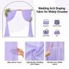 4 Panels Wedding Arch Draping Fabric 28" x 20 Ft Wedding Arch Drapes Chiffon Fabric Drape Sheer Backdrop Curtain for Weddings Party Ceremony Birthday Arbor Drapery Reception Ceiling Dcor(Lavender) view 3
