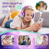 QearFun Kids Bluetooth Headphones, 60H Playtime, 85/94dB Safe Volume Limit, Metallic Gradient Wireless Headset with HD Mic, Fast Charging, Foldable, Wired 3.5mm Mode for School/Tablet/Travel view 4