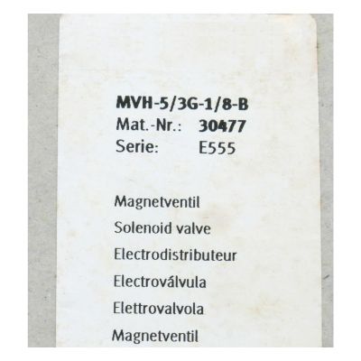 LRILLMAING MVH-5/3G-1/8-B 30477 Sealed in Box with Warranty