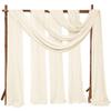 4 Panels Wedding Arch Draping Fabric 28" x 20 Ft Nuptials Arch Drapes Chiffon Fabric Drape Sheer Backdrop Curtain for Wedding Party Ceremony Birthday Swag Arbor Drapery Reception Ceiling Dcor(Ivory) view 1