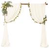4 Panels Wedding Arch Draping Fabric 28" x 20 Ft Nuptials Arch Drapes Chiffon Fabric Drape Sheer Backdrop Curtain for Wedding Party Ceremony Birthday Swag Arbor Drapery Reception Ceiling Dcor(Ivory) view 4