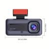 Cmara de salpicadero de doble lente con visin nocturna - Grabadora DVR para coche HD de 1080P, 2 monitores, grabacin en bucle, deteccin de movimientowithout memory card view 2