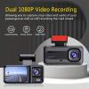 Cmara de salpicadero de doble lente con visin nocturna - Grabadora DVR para coche HD de 1080P, 2 monitores, grabacin en bucle, deteccin de movimientowithout memory card view 3