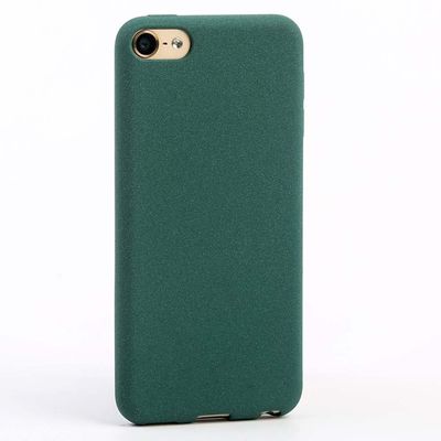 2-in-1 Soft Matte Silicone Protective Shell Skin Case Cover for Apple iPod Touch 7 7th 7G 6 6th 6G 5 5th 5G LCD Screen Protector Tempered Glass Film (Army Green and Glass)