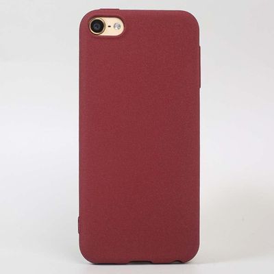 2-in-1 Soft Matte Silicone Protective Shell Skin Case Cover for Apple iPod Touch 7 7th 7G 6 6th 6G 5 5th 5G LCD Screen Protector Tempered Glass Film (Sand red and Glass)