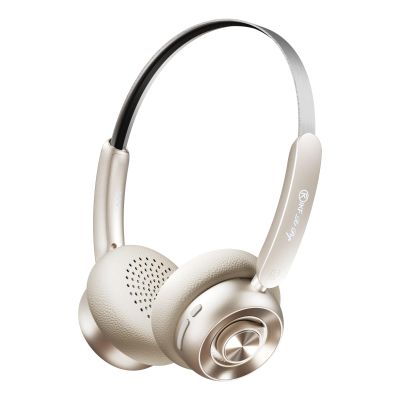 iKF R1 Pop Wireless On Ear Bluetooth Headphones 75H Playtime APP Custom EQ Noise Isolation Built-in Mic Lightweight for Workout Traval Gaming (Off White)
