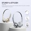 iKF R1 Pop Wireless On Ear Bluetooth Headphones 75H Playtime APP Custom EQ Noise Isolation Built-in Mic Lightweight for Workout Traval Gaming (Off White) view 2
