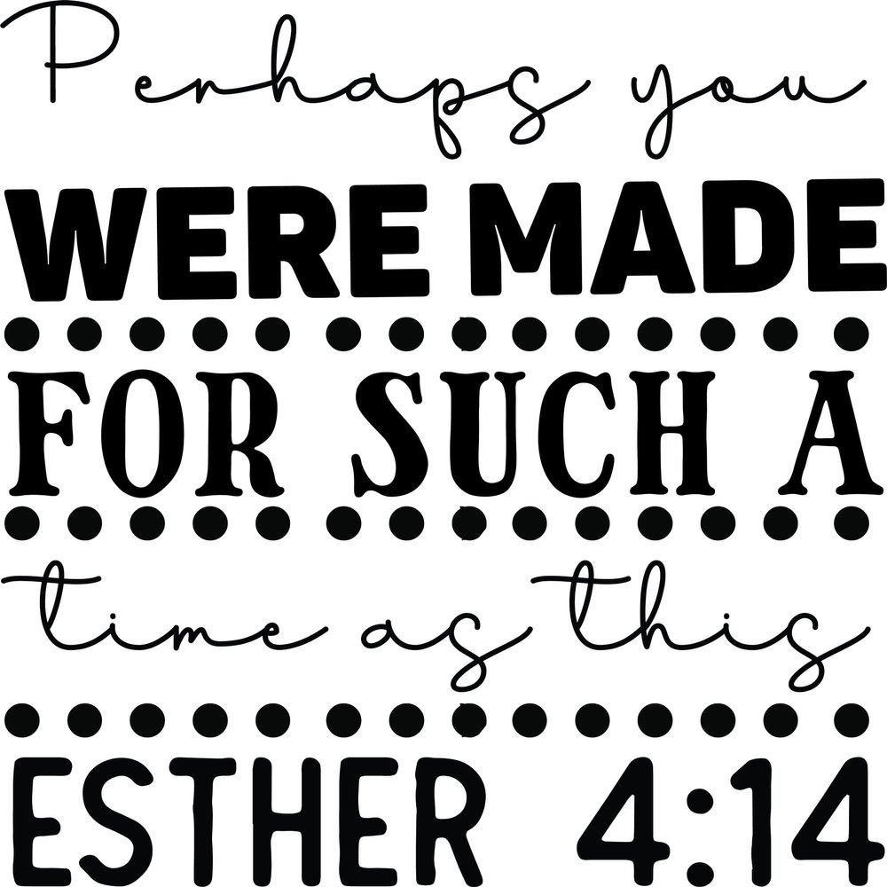 Inspirational Quote Stick On Decals Size 7" Bible Verse "Were Made for Such A Time As This" Religious Inspirational Christian Genuine Vinyl Decal Sticker - Waterproof Sticker for Car.