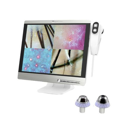 15.5 Inch Scalp Microscope, Skin Analysis Machine, with 16G Large Memory, HD Digital Display, 50X / 200X Dual Probes, for Hair Salon, SPA Beauty Shop