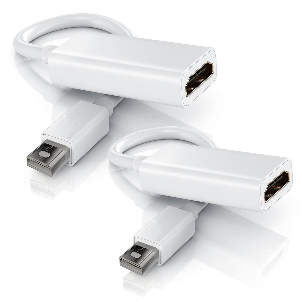 elytronic Mini DisplayPort to HDMI Adapter, 4K 30Hz Thunderbolt 2.0 Mini DP to HDMI Adapter Cable Compatible with Monitor, Projector (1)