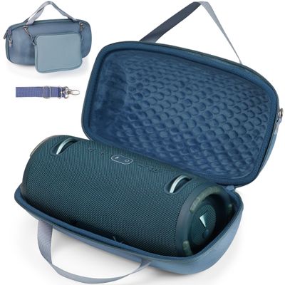 ZUJFPL Hard Shell Case for JBL Xtreme 3/2 / 1 Portable Bluetooth Speaker, Waterproof Travel Carrying Case with Zipper Pocket Bag for Charger and Accessories - Blue