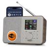 MangoKit SR10 WiFi Internet Radio,Podcast Player, Bluetooth Speaker, Portable FM Radio, Mains and Battery Powered Radio, Color Display,Dual Alarms, Presets,App Control-Walnut
