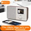 MangoKit SR10 WiFi Internet Radio,Podcast Player, Bluetooth Speaker, Portable FM Radio, Mains and Battery Powered Radio, Color Display,Dual Alarms, Presets,App Control-Walnut view 4