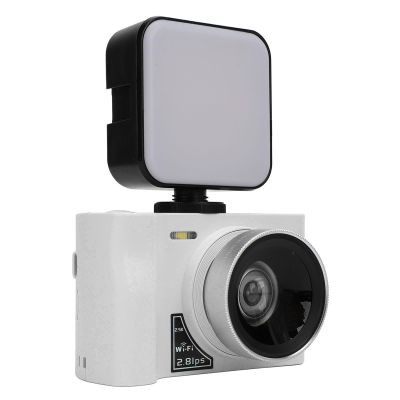 24MP Digital Camera, 16X Digital Zoom 2.5K Vlogging Camera with Fill Light, Compact 2.8inch Screen Cam for Students Travel Kids (White)