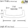 Lighting Plastics of Minnesota 4ft Wrap Around Light Cover Diffuser 9 3/4"" W x 2 5/16"" H x 48 L (Between Hook = 7 7/16"") (TF-688A), Clear Prismatic view 2