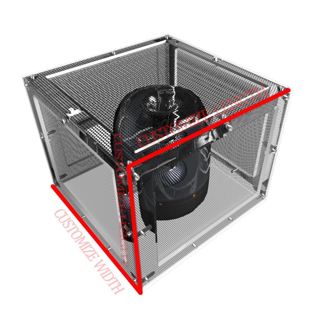 airotsnuBnuS Customized speaker acrylic cover with PVC Dust Nets personalise protective box does Dust Bug & Cat Protection (L24xW24xH37)